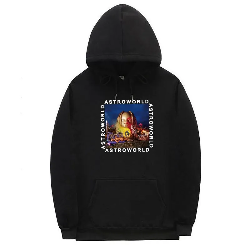 

2019 new print Travis Scott ASTROWORLD hoodie men and women hip hop street hoodie sweatshirt casual pullover shirt male