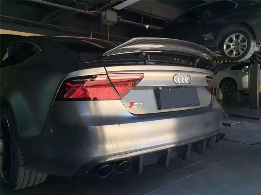 DTM Стиль реальные углеродного Волокно задний диффузор для Audi A7 S7 RS7 2012UP