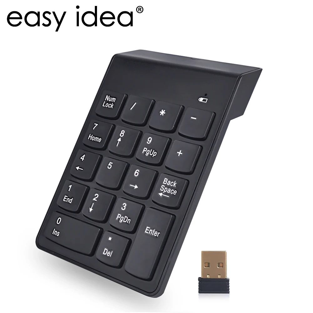 2.4G Wireless Keyboard USB Numeric Keypad 18Keys Mini Digital Keyboard Ultra Slim Number Pad