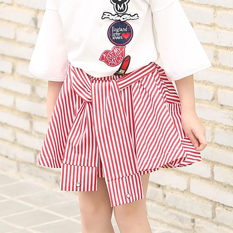 Famous Brand Girls Striped Skirt Baby Kids Basic Summer Spring Skirt For Children Clothes Girls Mini
