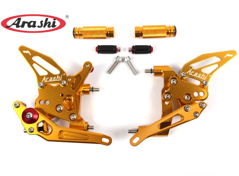 Arashi для DUCATI Panigale 899 2012- CNC Rider Регулируемые подножки для ног Rearset 2013 1199 алюминий - Цвет: Gold