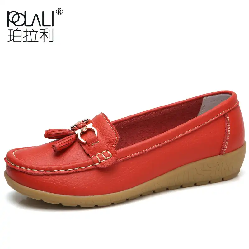 ladies black leather loafers