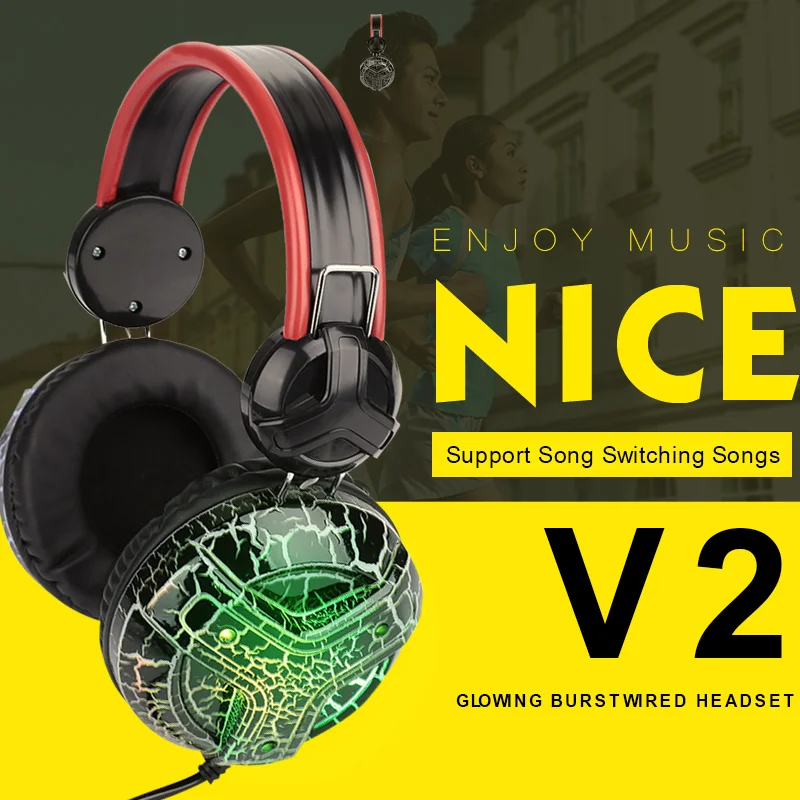 

Gaming Headset Headset Headphone 3.5mm Computer Fashion Over-Ear Durable LED for MacBook