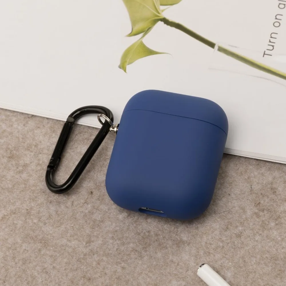 Чехол для наушников xiaomi mijia Apple AirPods, легко заряжаемый силиконовый Bluetooth беспроводной чехол для наушников с карабином