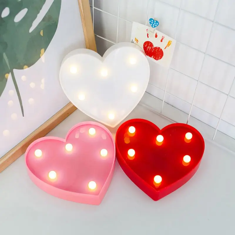 

New 3D Love Interior LED Night Wedding Party Romantic Heart Lamps Lights Decoration Light