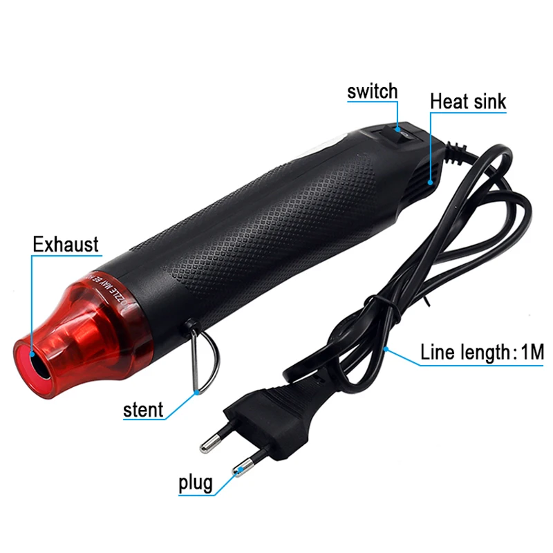 220V DIY Using Heat Gun Electric Power tool hot air 300W Temperature Gun with Supporting Seat Shrin