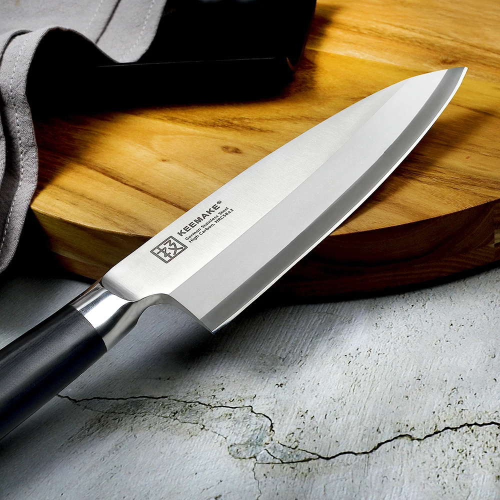 KEEMAKE 8,2" /6,5" дюймовый нож Deba для шеф-повара, кухонные ножи сашими, немецкие 1,4116 стальные бритвы с острым лезвием G10, нож для резки с ручкой