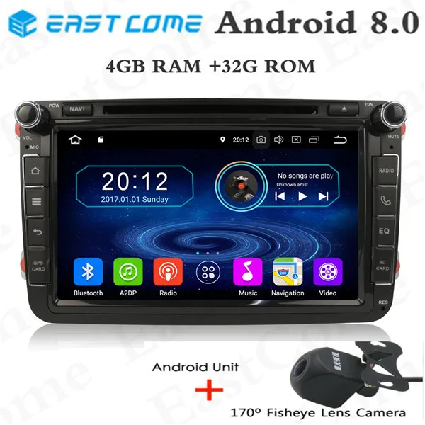 Восьмиядерный Android 8,0 4GB ram автомобильный DVD gps радио плеер для Volkswagen Passat B6 B7 Caddy Tiguan Golf Polo Skoda Yeti превосходный автомобиль - Цвет: 8.0 dvd with camera