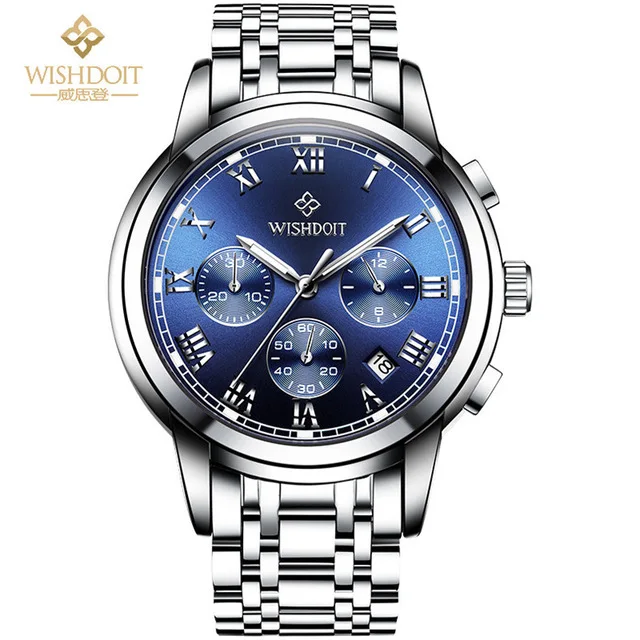 

2018 Mens Watches WISHDOIT Brand Luxury Casual Military Quartz Sport Wrist Watch Stainless Steel Male Clock Relogio Man WSD-016