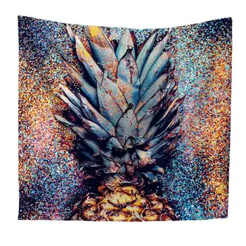 

1 pc Bright Color Pineapple Decorative Wall Hanging For Home Polyester Tapestry 130cmx150cm Boho Wall Carpet Decorative Tapestry