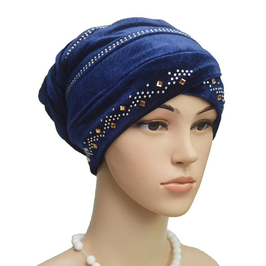 

velvet muslim women inner hijabs plain pearl turban hijab caps headscarf hat hijabs muslim islamic scarf headband sleeping hats