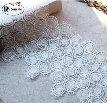 

3 Yards Per Lot 11 CM Width White Black Water Soluble Lace Trim Sewing Floral Lace Fabric Trims RS981