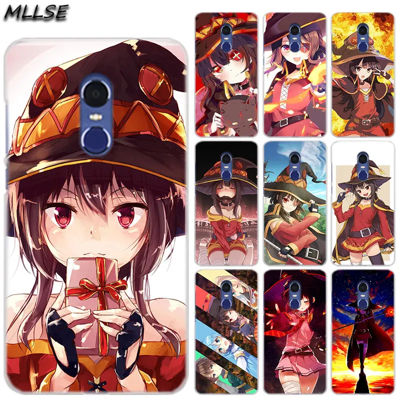 Модный прозрачный чехол MLLSE с аниме Konosuba Megumin для Xiaomi Play Rdemi S2 3S 4A 5A 5Plus 6A Pro Note 6 5A 4X4 7