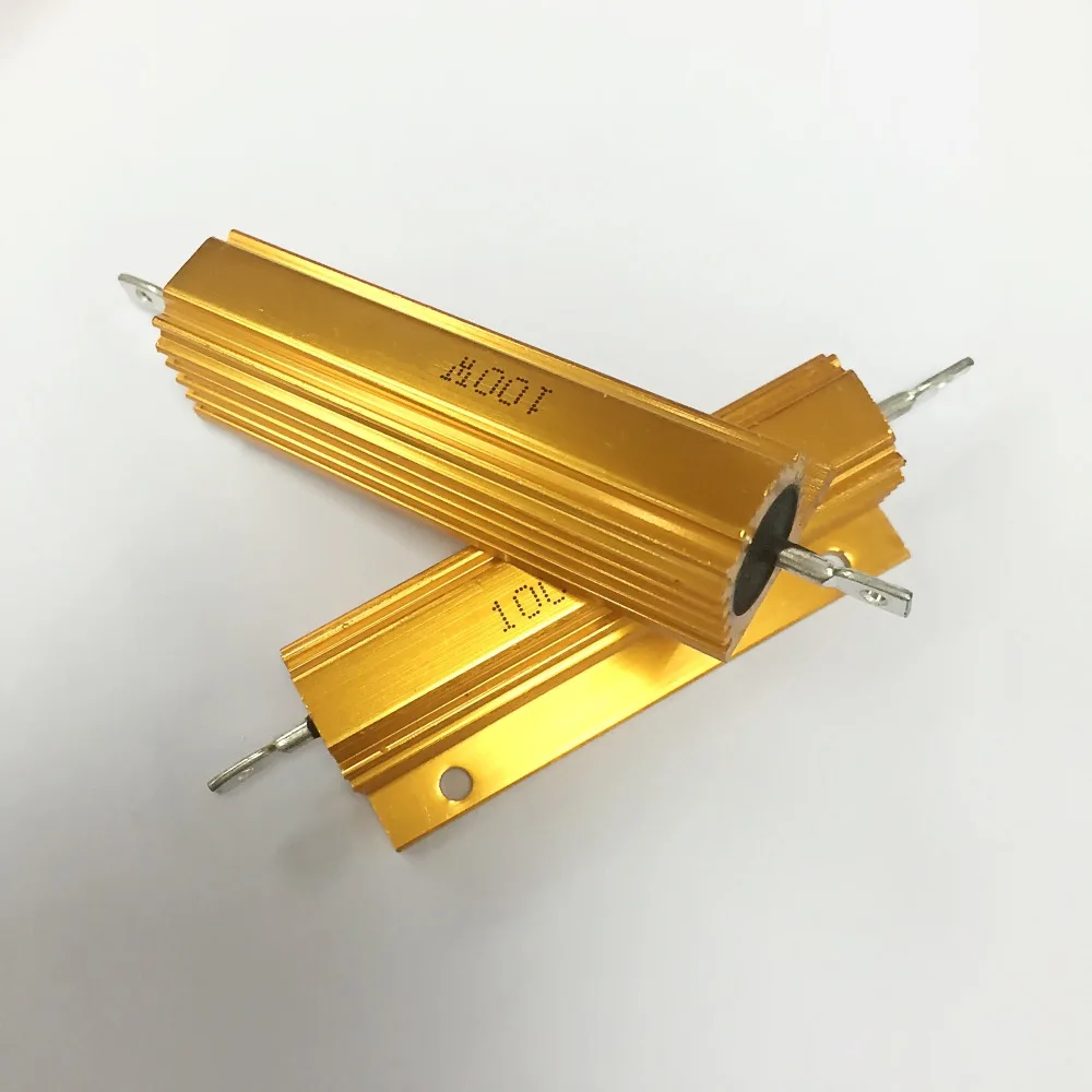 

RX24 100W Watt Power Metal Shell Aluminium Gold Resistor 1R 2R 3R 4R 5R 6R 8R 10R 15R 20R 30R 40R 50R 100R 200R 220R