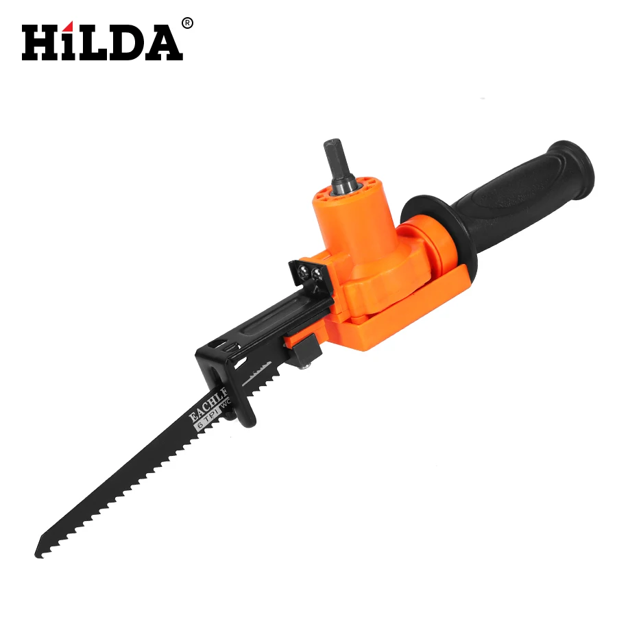  HILDA Cordless Reciprocating Saw Metal Cutting Wood Cutting Tool Electric Drill Attachment With Bla