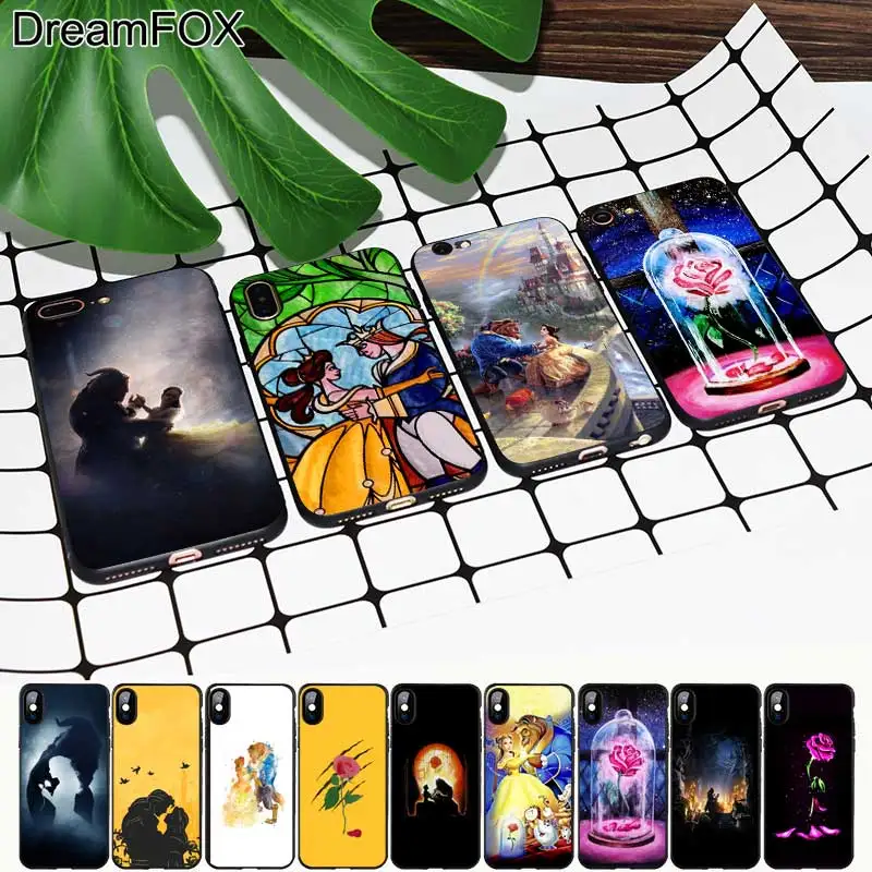 Koop DREAMFOX M397 Schoonheid En Het Beest Zwarte Zachte TPU Silicone Case Cover Voor Apple iPhone XR XS Max X 8 7 6 6 s Plus 5 5 s 5g SE