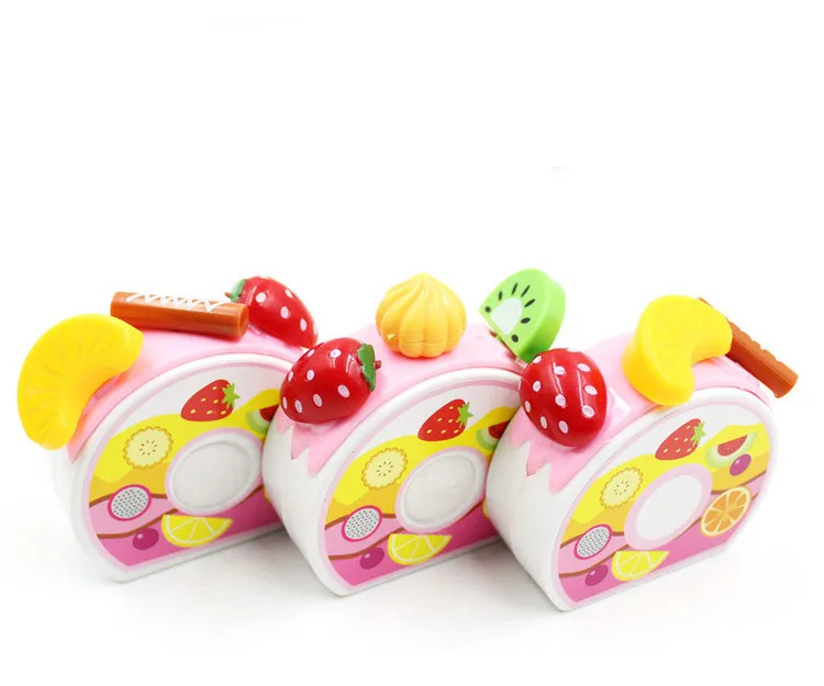 Для маленьких девочек ролевая игра кухня еда фрукты с днем рождения торт резка DIY игрушечные лошадки 37 шт. комплект розовый кухня игруш