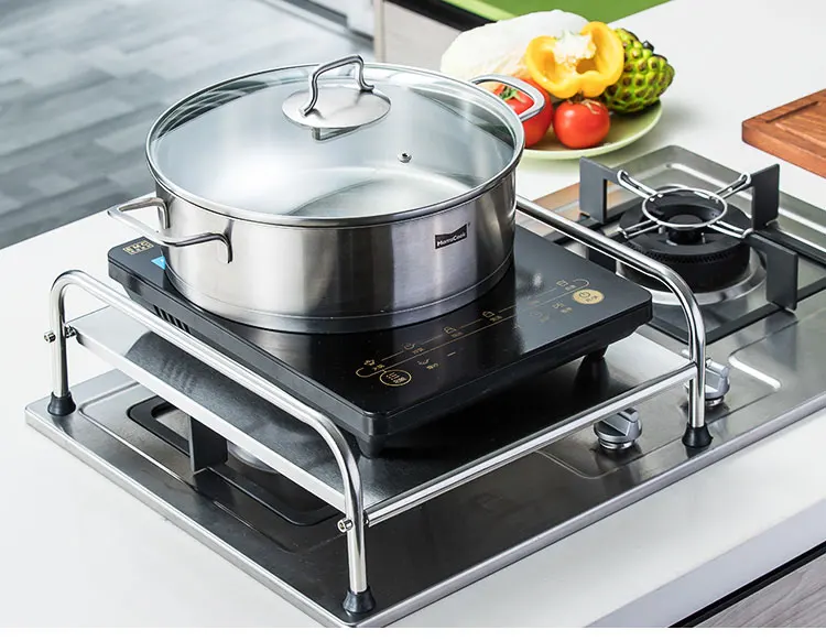  Inox Induction Cooker Shelf Support Table Kitchen Gas Stove Cover Base Multifunctional Stove Holder - 33020979914