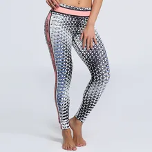 Женские Эластичные Обтягивающие штаны с треугольным принтом для тренировок в тренажерном зале для йоги бега занятий спортом леггинсы для фитнеса дропшиппинг