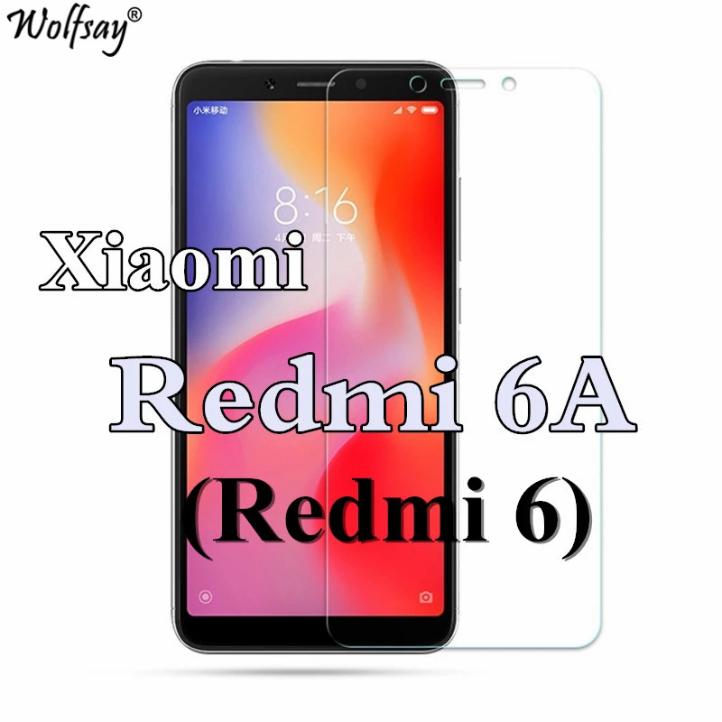 2 шт., Защитное стекло для телефона Xiaomi Redmi 6A, защитная пленка для экрана, закаленное стекло для Xiaomi Redmi 6A, стекло для Xiaomi Redmi 6, пленка Wolfsay