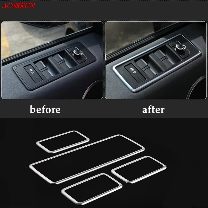 

4PCS Auto Car Accessories ABS Chrome Window Lift Button Panel Trim For Land Rover Range Rover Sport 2014 2015 2016 L494 styling