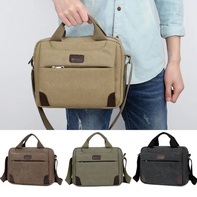  Fashion Men's Canvas Crossbody Hiking Military Messenger Sling Shoulder Bag Satchel Bags 28x6x22cm - 32953677314