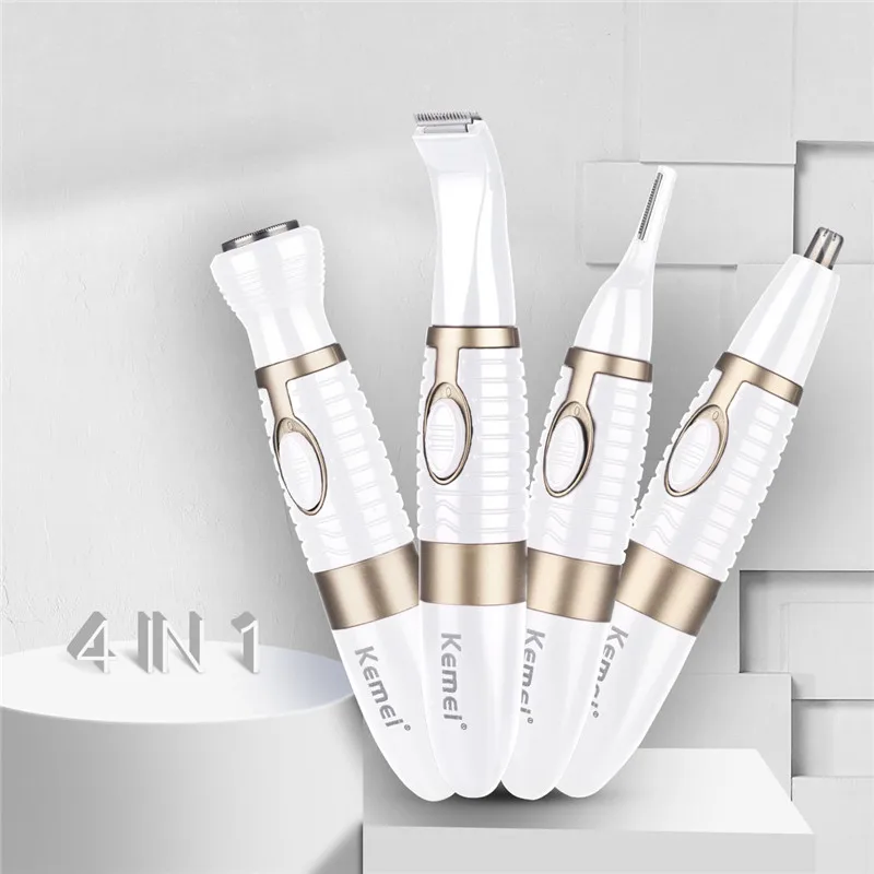Pаспродажа Kemei 4 в 1 Аккумуляторный Электрический триммер для волос в носу Бакенбарды Триммер для бровей Триммер для тела Бритва для мужчин и женщин 40