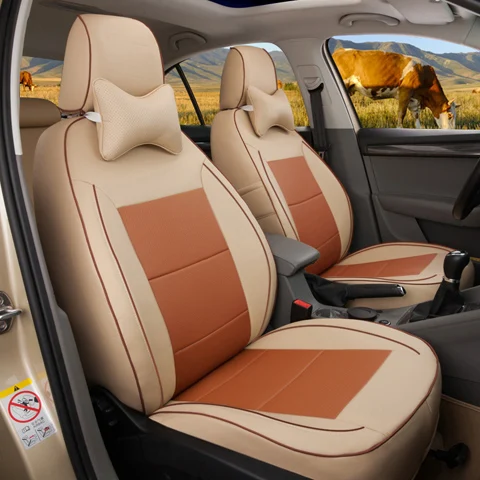 AUSFTORER сиденье из натуральной кожи чехлы для Mercedes-Benz GLS 350d 550 400 320 500 чехол для сиденья из воловьей кожи автомобильные аксессуары для сидений - Название цвета: Beige X Brown