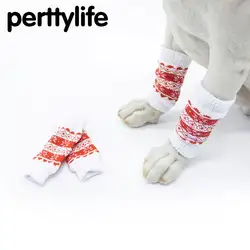 PERTTYLIFE Pet Леггинсы Печать щенок хлопковая куртка Kneepad Носки для собак травмы дышащий анти-грязный хлопок покрытие для ног P010