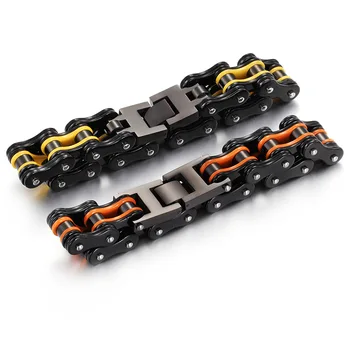 

New jewelry wholesale multi - color inter - phase chain chain bracelet titanium steel men 's bracelet