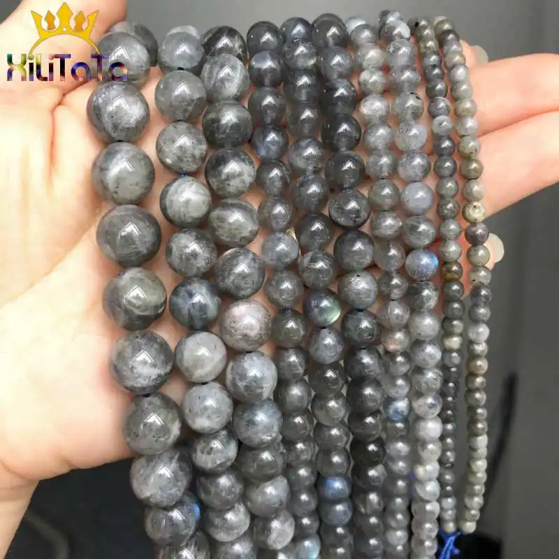 Бусины Из Натурального Лабрадорита круглые каменные бусины россыпью для