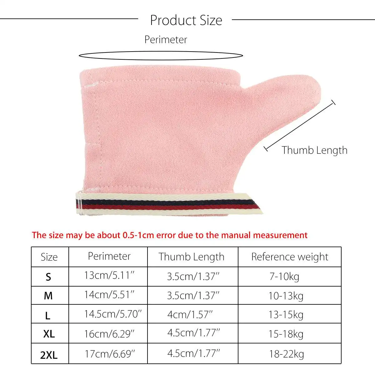 1 Pair Sea-island Fiber Thumb Sucking Stop Gloves Protect Finger Guard For Baby Kids Give Up Sucking Fingers Pink