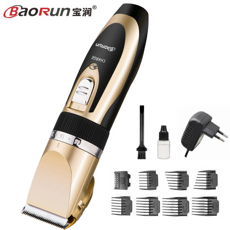 

Cordless Electric Hair Clipper Professional Hair Trimmer Barber Cutting Machine To Haircut 8pcs Shaving Nozzles EU Plug