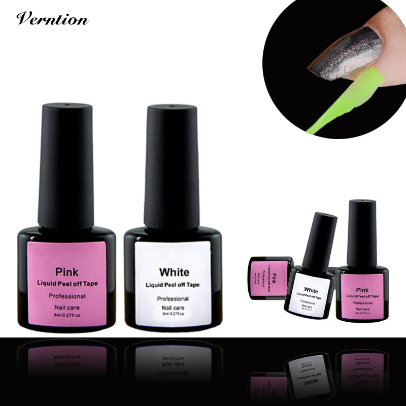 Verntion Professional Gel Polish 8ml Nail Art Glue Peel Off Liquid Tape Latex Palisade Base Coat