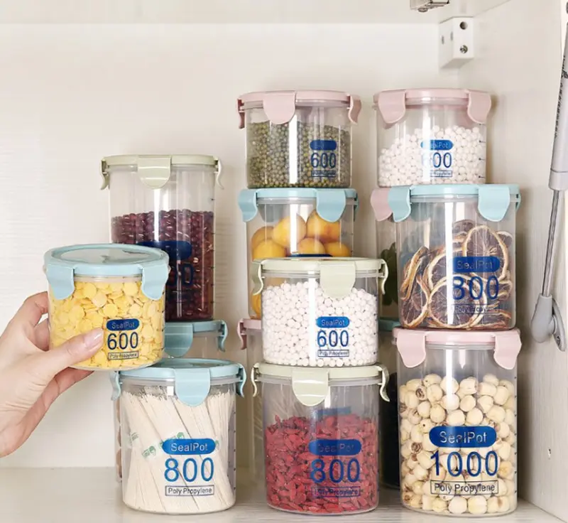 LASPERAL банки с крышкой для кухни контейнер резервуары для хранения еды ящик для хранения еды контейнер для хранения еды прозрачный пластиковый герметичный Штабелируемый зерна