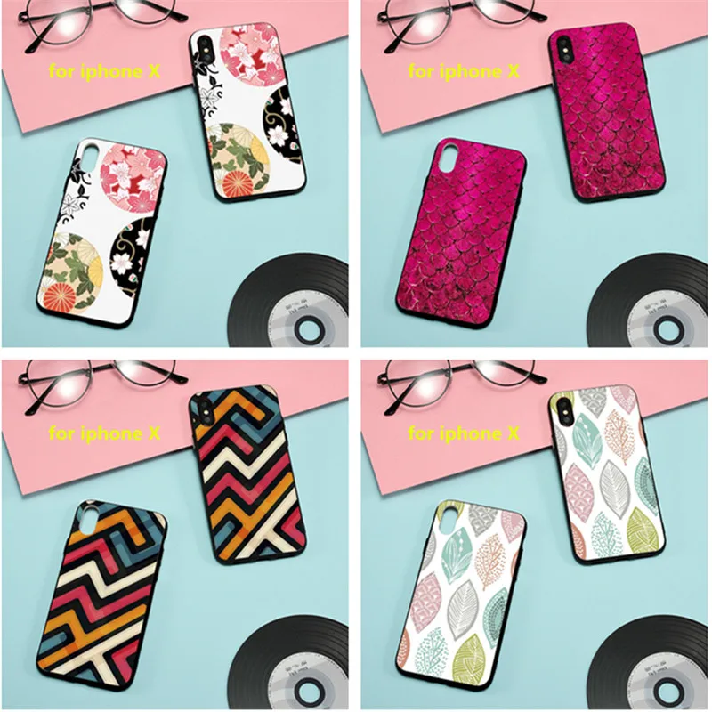 Geometry soft silicone for iphone mobile phone cover 8 6 6s 7 plus 5 5 s SE X computer protection layer anti-wear and dust proof