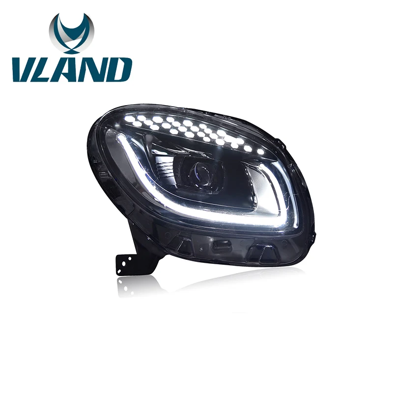 

VLAND Factory For Car Head Lamp For Smart LED Headlight 2015 2016 2017 LED Head Light For Low Light Beam And High Light Beam 12V