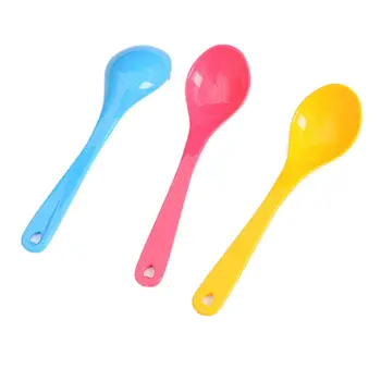 

HOT SALE 12 Pcs/lot Newborn Baby Spoon Set Baby Toddler Feeding Food Plastic Spoons for Over 24 Months 11.5*3cm Candy Colors