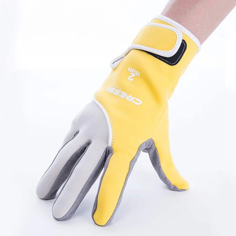 Cressi тропические 2 мм неопреновые перчатки для дайвинга дайвинг подводное плавание пять пальцев перчатки мужчины и женщины для взрослых - Цвет: YELLOW GREY