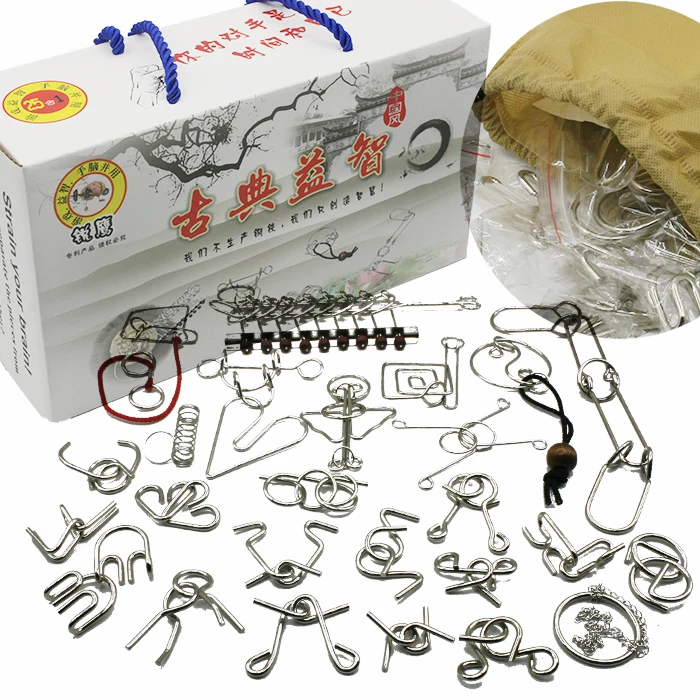 

Set of 25PCS Metal Wire Puzzle IQ Mind Brain Teaser Puzzles Game for Adults Children