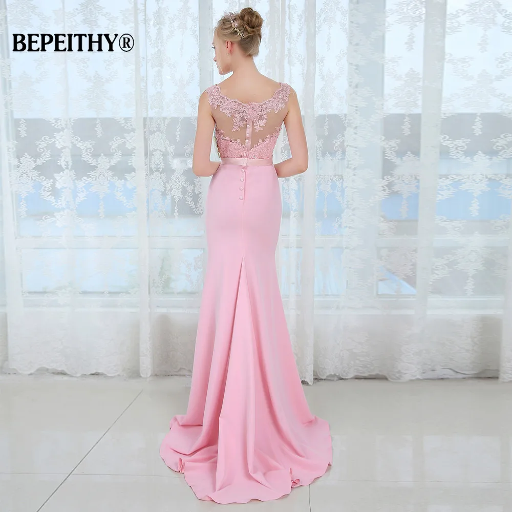 Vestido de festa V образным вырезом Длинные пикантные платья подружек невесты Средний разрез без рукавов свадебное платье