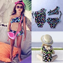 Милый детский цельный купальный костюм для маленьких девочек, детское бикини на одно плечо, купальный костюм, купальный костюм, пляжная одежда