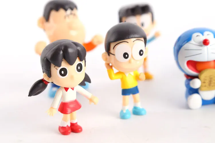 Doraemon super man anime figure figures Set of 8pcs doll Toy anime collect 