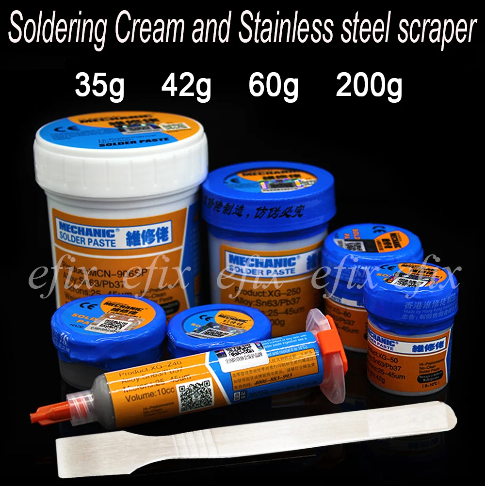 Mechanic Soldering Flux Welding Paste +Stainless steel BGA scraper Tin