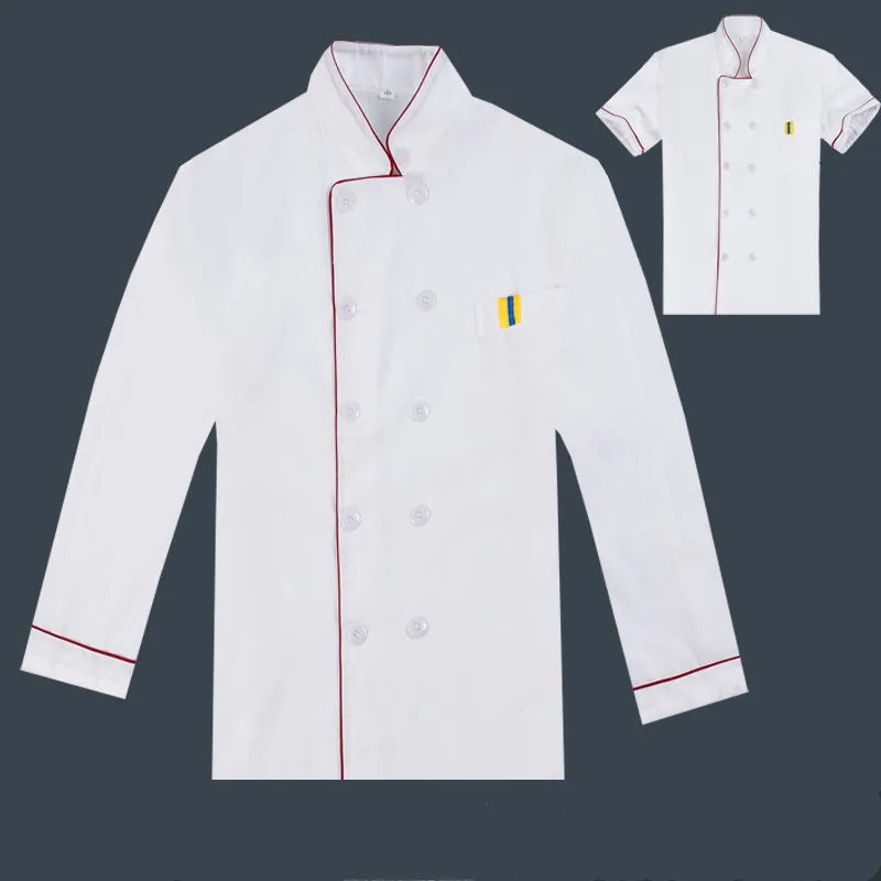 white Long sleeves short sleeve chef jacket chef uniform breathable