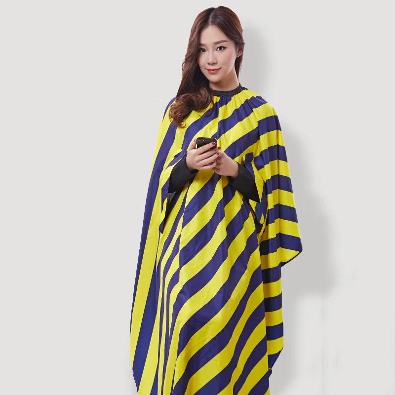 

Hiden Sleeves Barbershop Hair Cape Salon Hairdressing Wrap Elegant Stripe Guest Gown Antistatic Apron Styling Tool Baberio U1144
