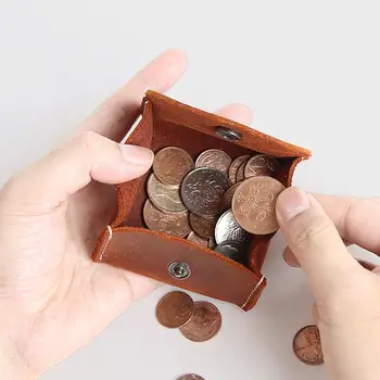 

Genuine Leather Coin Purse 2018 Unisex Mini Coins Pouch Women Men Crazy Horse Leather Small Mini Storage Bag Wallet Wholesale