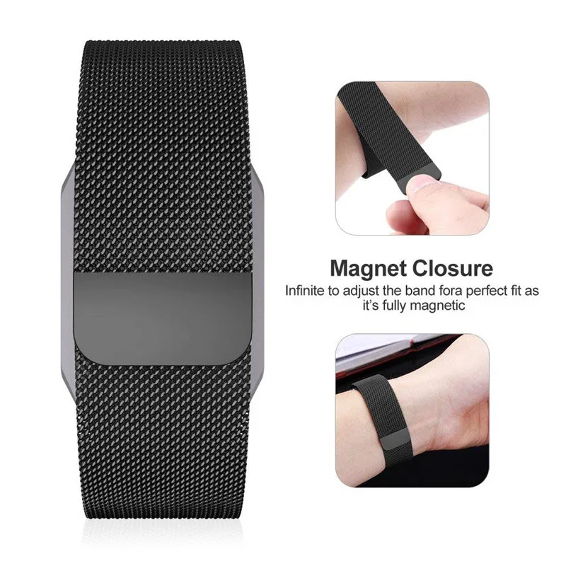 GXV Stainless Steel Milanese Magnetic Fitbit Ionic Replacement Sprot Strap Accessories for Ionic Fitbit Smart Watch Women Men