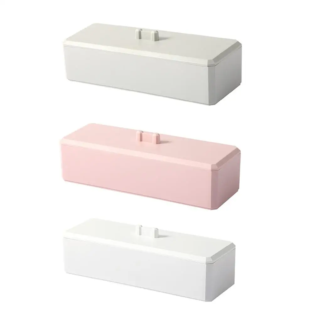 

3 Grid Storage Box Cosmetics Organizer Separate Drawer Makeup Case Home Bathroom Desktop Decoration Cotton Swab Box