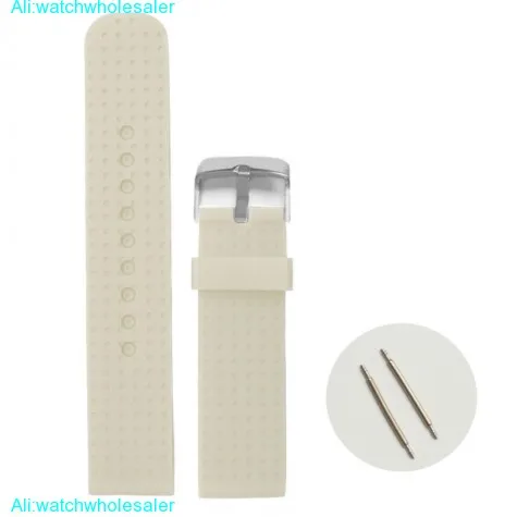 20mm Perfect White Silicone Jelly Rubber Unisex Watch Band Straps WB1053K20JB